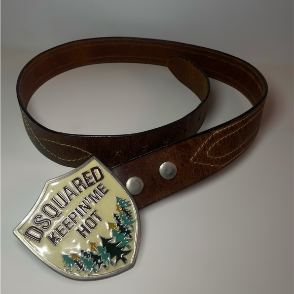 DSQUARED2 F/W 2004 “Keepin Me Hot” leather Belt - Picture 1 of 4